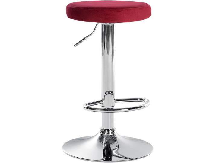 CLP Barhocker Samt rot, Rot, Metall, 38.5x60x38.5 cm, Esszimmer, Barmöbel, Barhocker