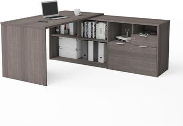 Bestar i3 Plus 72W L-Shaped Desk with Storage and File Drawer