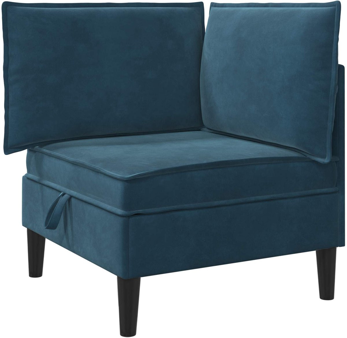 vidaXL Moderne L-vormige Sofa met Afneembare Hoes in Blauw Fluweel