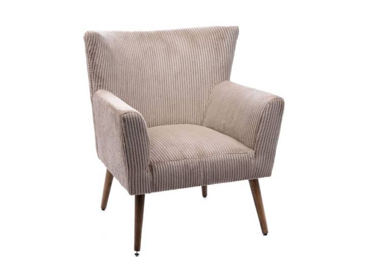 Fauteuil à accoudoirs en velours côtelé large