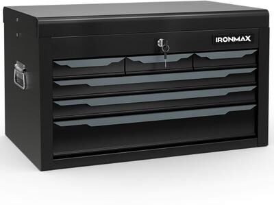 Costway 24 Inch Tool Chest Case with 6 Drawers and Top Storage for Garage Repair Shop & Warehouse-Black