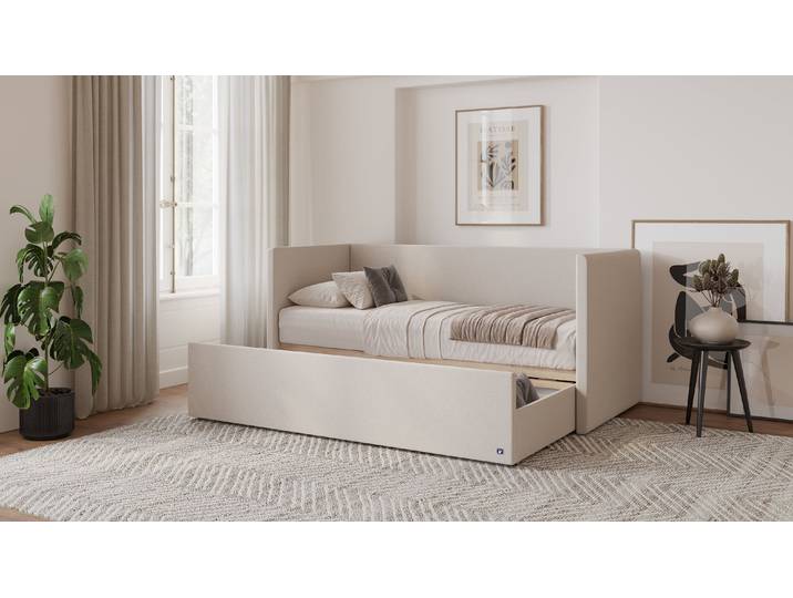 BRUNO Flexibett 80x200 in Beige Tagesbett inkl. Matratze & Lattenrost
