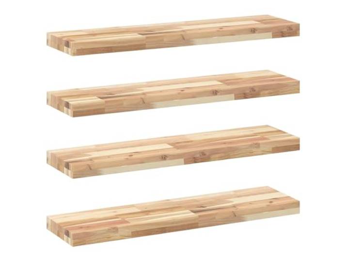 HKTMGDNG Schweberegale 4er Set 100x20x4 cm Massivholz Akazie Unbehandelt Vielseitige Wandboards aus naturlichem Akazienholz fur individuelle DIY Muster in Schlafzimmer, Wohnzimmer und Kuche.