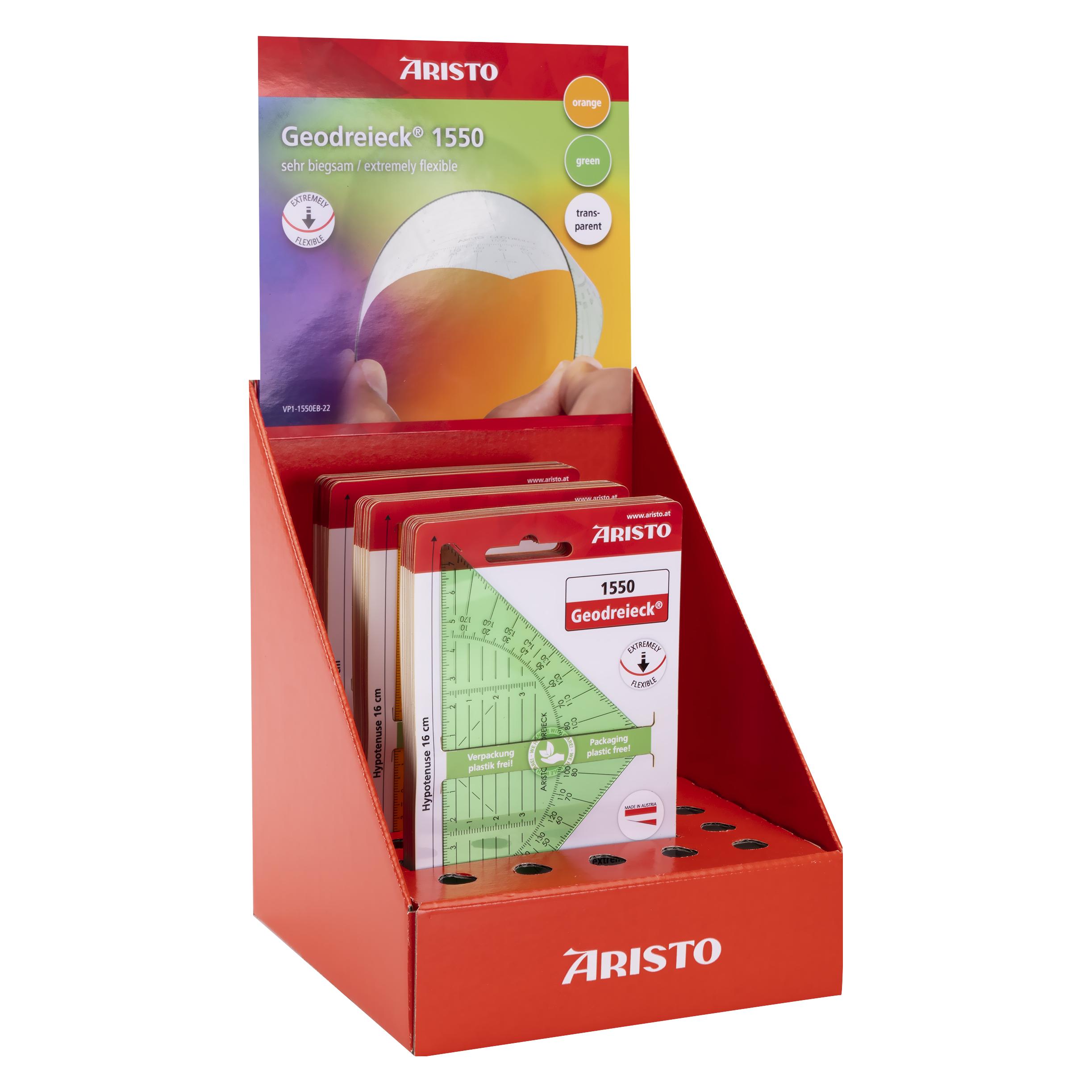 Aristo Geodreieck im Ecoblister Display 30 je 10x 1550, 1550OR, 1550GR (VD1550EB)