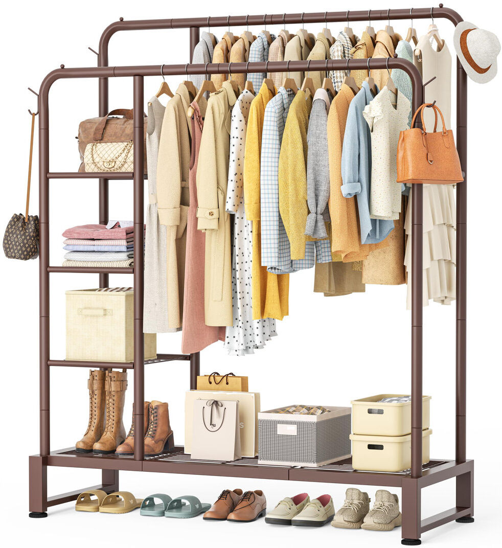 Brayden Studio 115cm Clothing Rack Brown