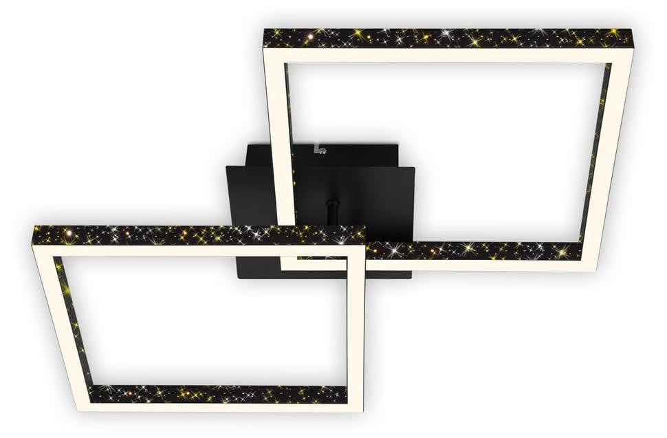 Briloner LED-plafondlamp Frame, zwart, draaibaar, diameter: 52 cm