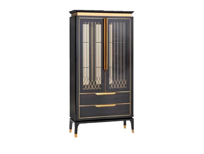 Xlmoebel Vitrine Eleganter Holz-Glas Bar Schrank für stilvolle Wohnräume (Vitrine) Hergestellt in Europa