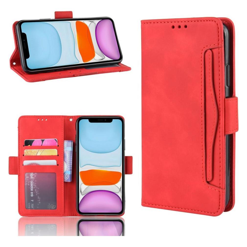 Cover-Discount iPhone 12 / 12 Pro - Etui mit vielen Kartenfächer rot (Apple iPhone 12, Apple iPhone 12 Pro) (101121594B)