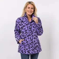 CENTIGRADE Steppjacke Stehkragen 2-Wege-Reißverschluss Allover Leoprint