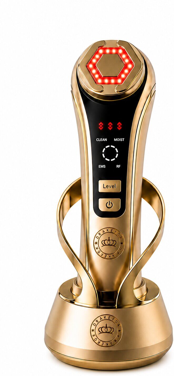 Drakefor Dispositivo de belleza Radio Frecuencia portable de lujo DKF-RF LUXE GOLD. Oro