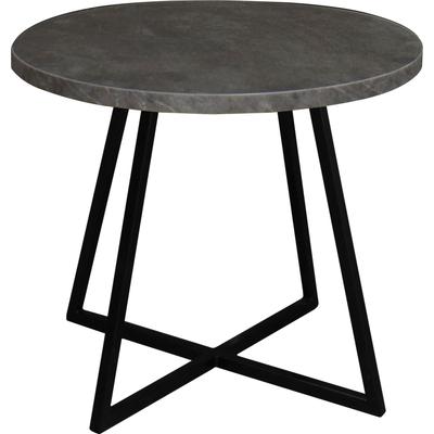 Couchtisch MÄUSBACHER "Couchtisch rund", schwarz (schwarz, keramik optik grau), H:50,5cm, Tische, Couchtisch, Couchtisch rund Durchmesser 60cm, Metallgestell