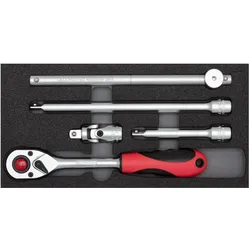Gedore Red, Steckschlüssel + Stecknuss, red R22150008 Steckschlüssel-Satz 1/2" 2/6 CT-Modul 5-teilig