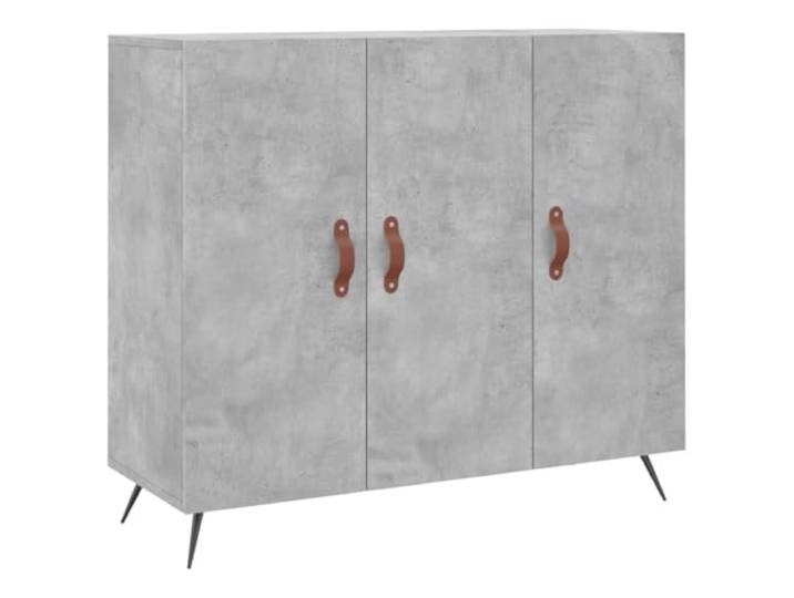 HGFDVCMR Sideboard Betongrau 90x34x80 cm Kommode mit Türen Holzwerkstoff Stilvoller Beistellschrank für Flur und Schlafzimmer mit geräumigem Fach hinter den Türen sowie robusten Metallbeinen.