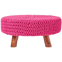 STRICK-HOCKER pink, rund 62/62/30 cm