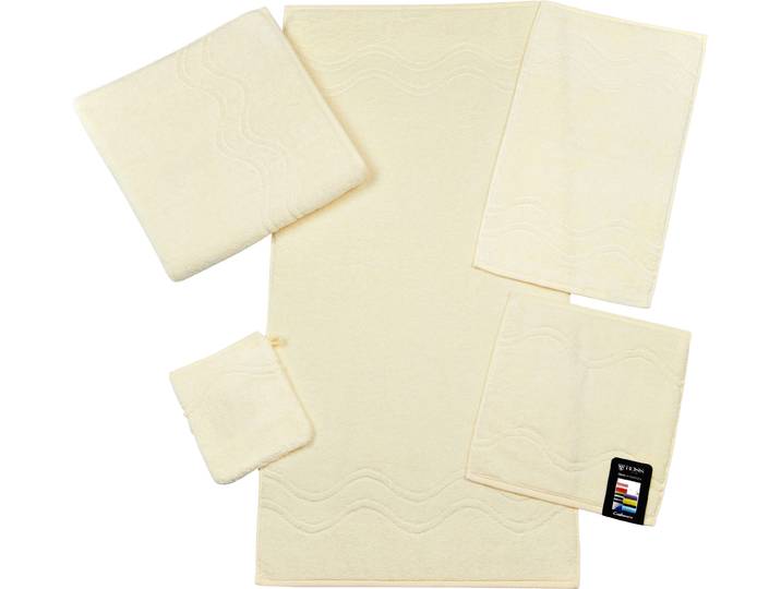 Gästehandtuch ROSS Cashmere feeling , beige (champagner), B:30cm L:50cm, Frottier, Baumwolle, Handtücher, Gästehandtuch, 100% Baumwolle, mit Wellen-Bordüre, grosse Farbauswahl