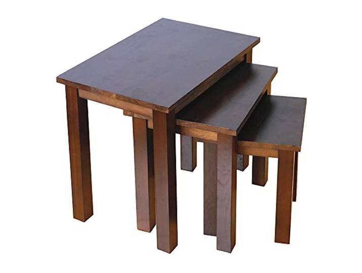 Rongyuan Couchtisch, Eiche, Walnuss, massiv, 3 Stück
