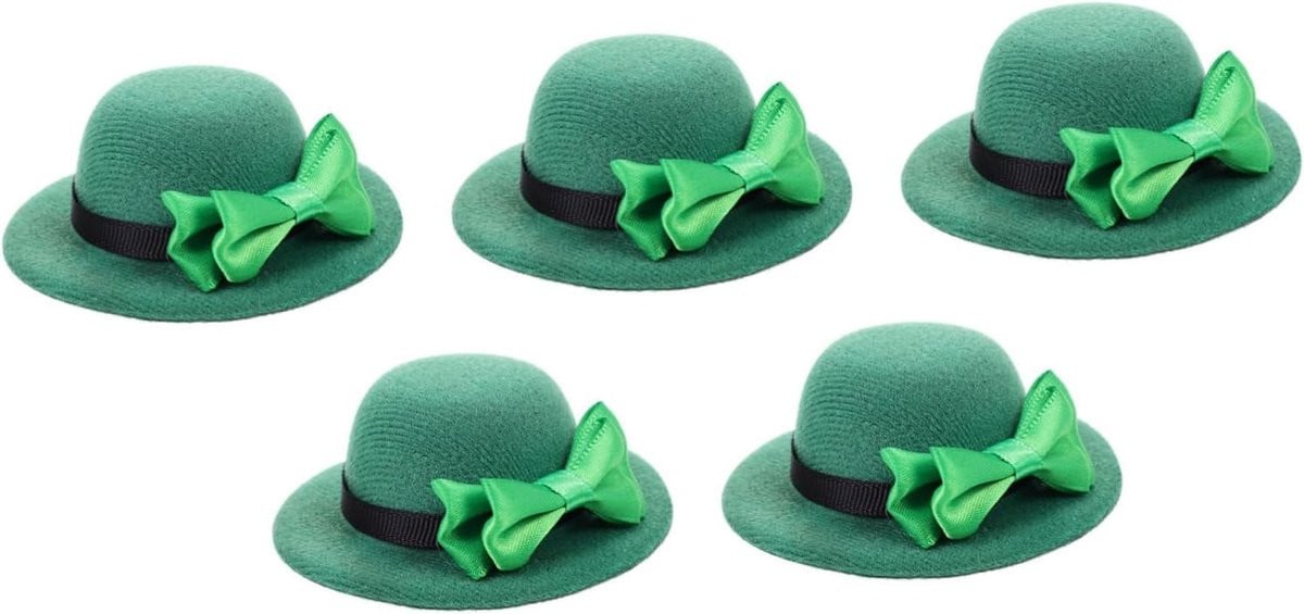 Set van 5 groene decoratieve miniatuur hoedjes voor flessen