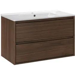 WASCHTISCH 81cm Dunkles Holz
