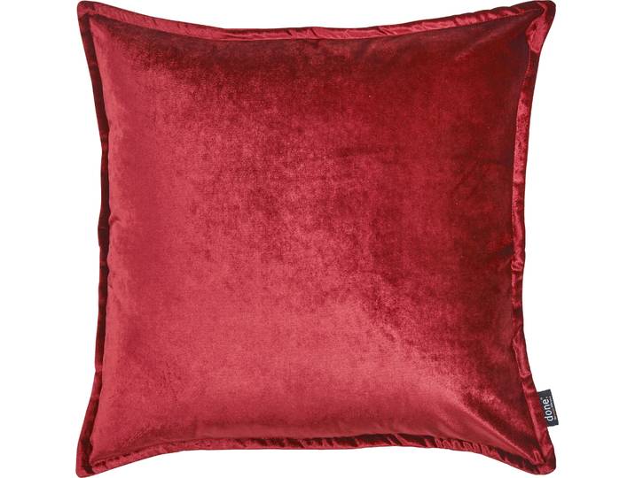 Dekokissen DONE. Glam , rot (blutrot, unifarben), B:65cm L:65cm, Polyester, Dekokissen_Sitzkissen_Kissenhüllen, Dekokissen, unifarben, Reissverschluss, Kissenhülle ohne Füllung, 1 Stück