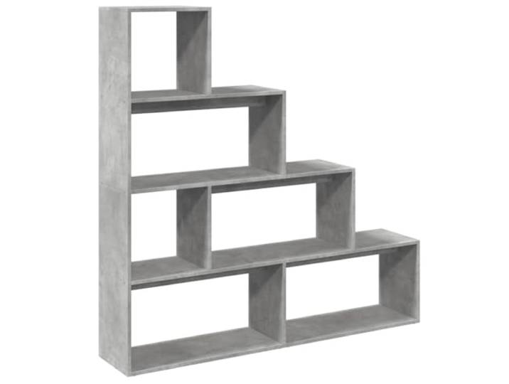 HKLGBVCR Regal mit 4 Ebenen, Beton, Grau, 143,5 x 29 x 143,5 cm, Holz Holzwerkstoff, feuchtigkeitsbeständig, Wandbefestigung im Lieferumfang enthalten, Trennregal, multifunktionale Aufbewahrung