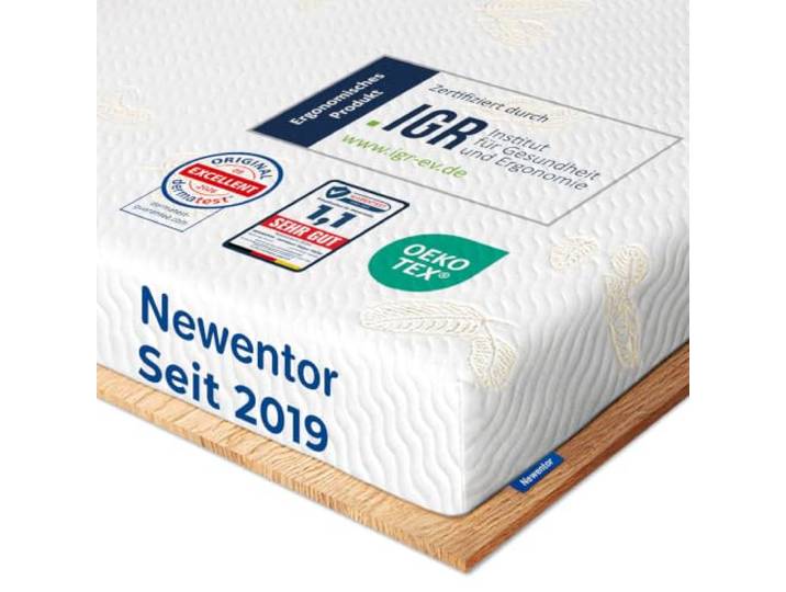 Newentor® Topper 100x200cm H2 H3, eingetragenes Design, Ergo-Viscoschaum 7 cm hoch, 2-in-1 Härtegrad Matratzen Topper, Öko-Tex, waschbarer Bezug, für Matratze, Boxspringbett, Schlafsofa
