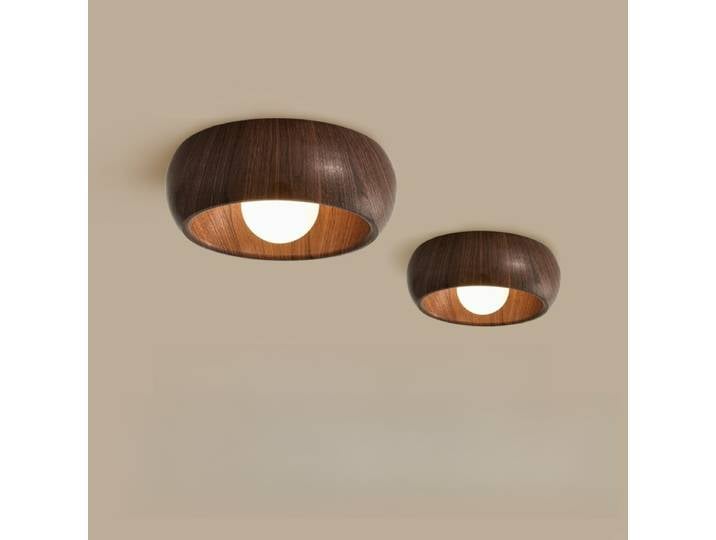 Créatif Grain de bois couleur LED plafonnier couloir Hall d'entrée balcon rétro allée noyer couleur métal luminaires