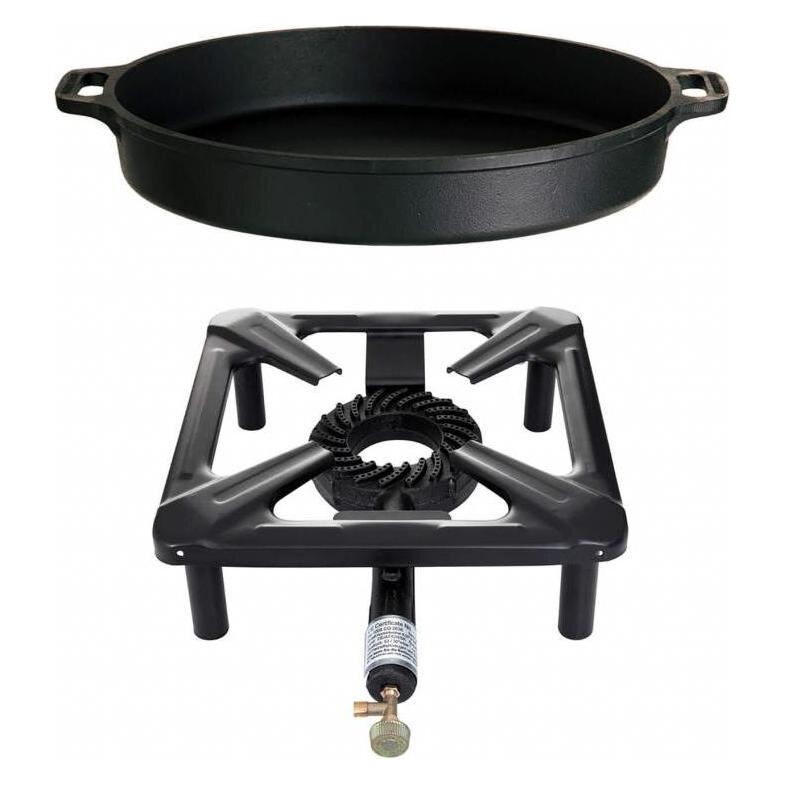 Paella World Hockerkocher-Set (gross) mit Gusseisenpfanne Ø 50 cm - ohne Zündsicherung (43781356)