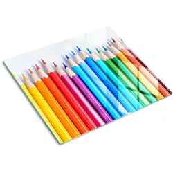 GLASPLATTE 60x52 cm Buntstifte