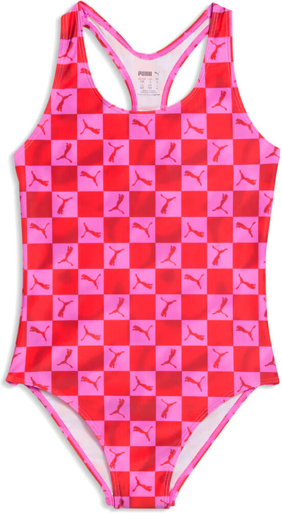 Puma printed cat swimsuit 1p bañador natación niña Rosa (S)
