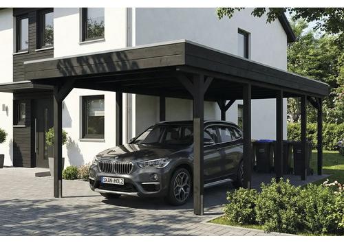 Einzelcarport SKAN HOLZ Friesland inkl. Pfostenanker 320 x 708 cm anthrazit
