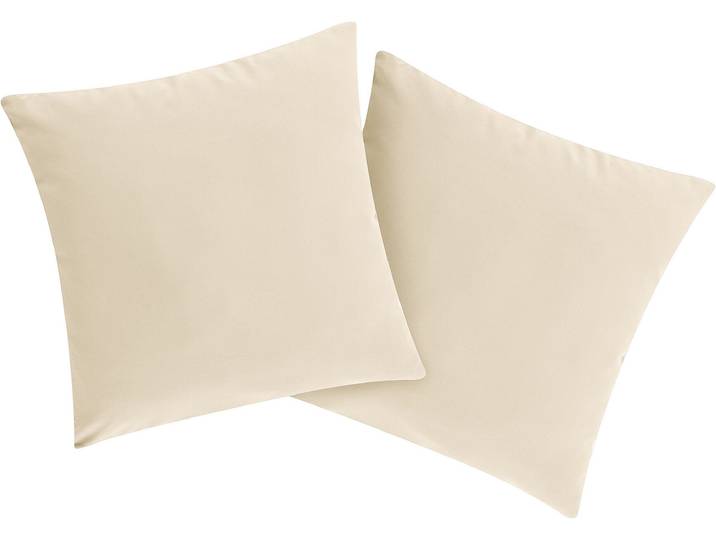 Dekokissen GOODPRODUCT Parry Microfaser , beige (creme), B:40cm L:40cm, Polyester, Dekokissen_Sitzkissen_Kissenhüllen, Dekokissen, 2-er Set, unifarben, Kissenhüllen ohne Füllung, mit Reissverschluss