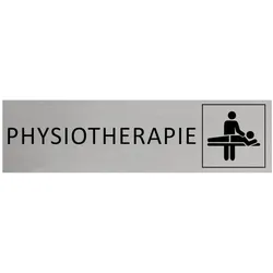 CombiCraft Aluminium Türschild Physiotherapie 165x45mm mit 3M-Tape zur Befestigung, einfache Kennzeichnung von Räumen und Bereichen