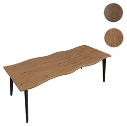 Esszimmertisch HWC-O60, Ausziehtisch Esstisch, Eisen MDF ausziehbar 160-220cm ~ Walnuss-Optik