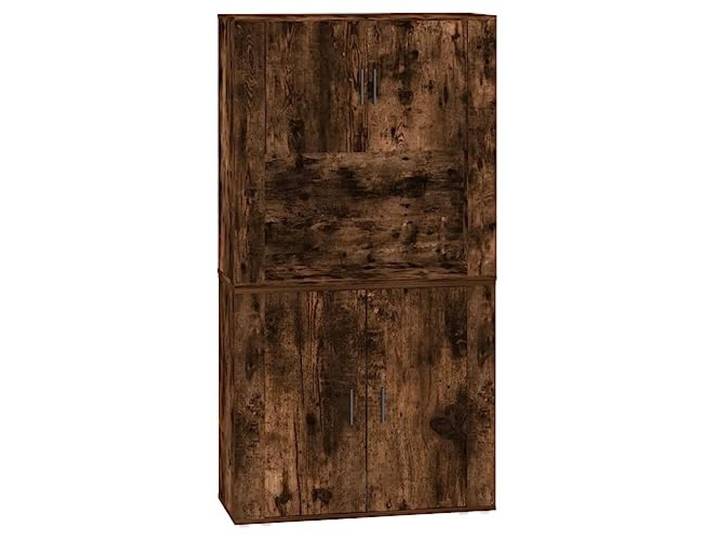 vidaXL Hoge kast bewerkt hout gerookt eikenkleurig