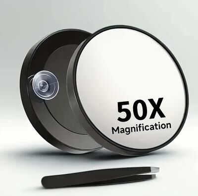 Fusion Finds Magnifying Mirror Portable Makeup Mirror With Suction Cup Handheld Cosmetic Mirror For Precision Grooming black