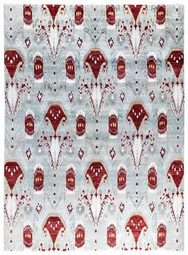 Overton "Ikat One-of-a-Kind Hand-Knotted Area Rug, Gray - 9' 1"" x 12' 4"""