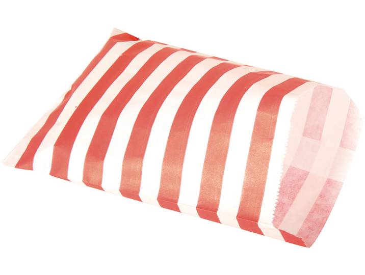 Rayher Papiertütchen Lebensmittelecht Rot Gestreift 25 Stück