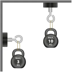 5x Supermagnete, Magnet, Magnetsystem gummiert mit Öse (1x)