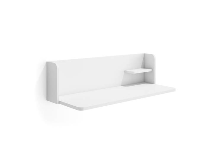 Bureau mural en mélaminé blanc 25x90x35 cm