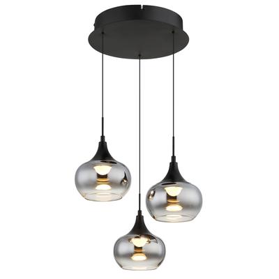 NOWA Hängeleuchte "LUI", silber (schwarz matt), 1, Ø 15cm H: 120cm, 1 Stk., Leuchten, LED-Hängeleuchte, dimmbar, Soft-Lift, elegant & funktional, Hängeleuchte
