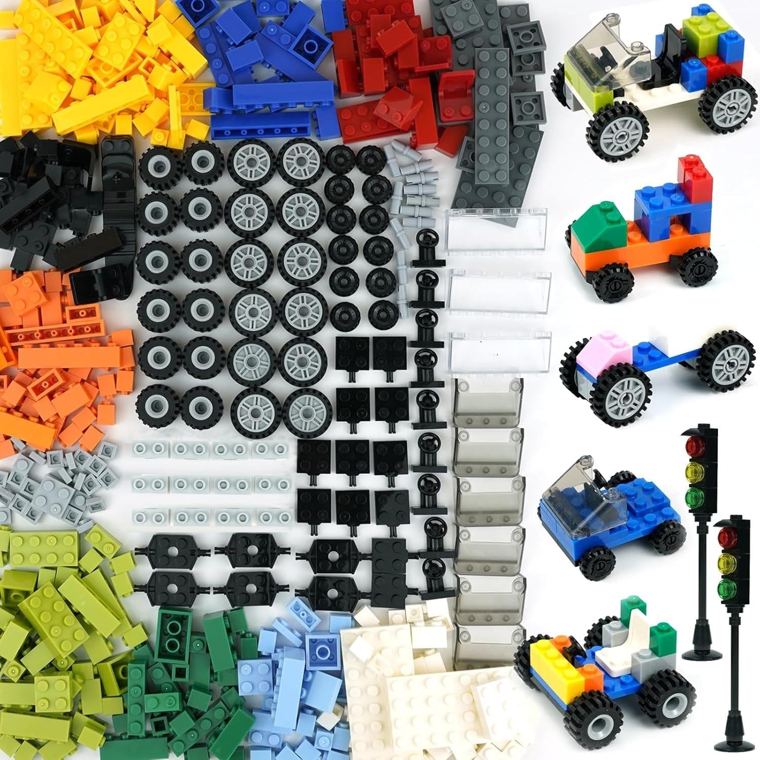 Bouwset met 400 stenen, wielen en accessoires voor creatieve spellen