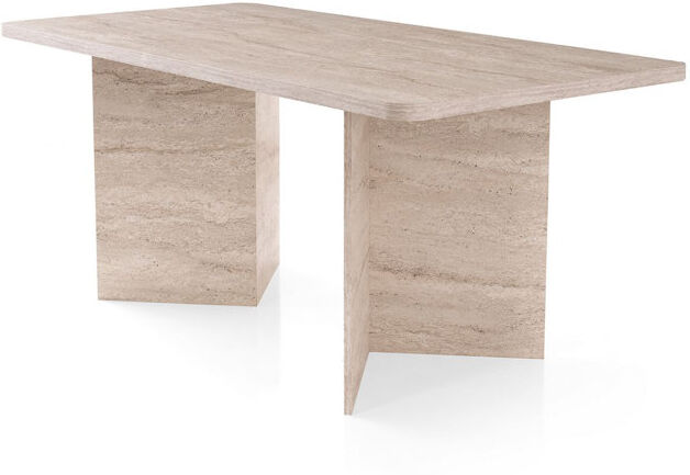 Ebern Designs Rozia Rectangular Dining Table Travertine