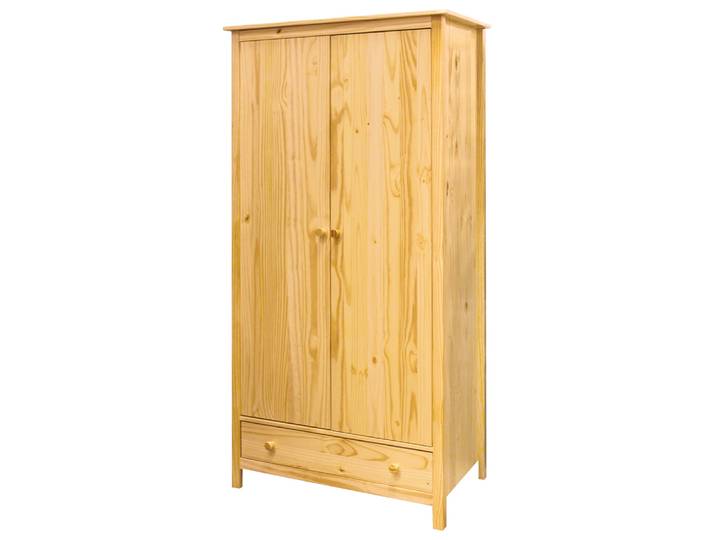 Kleiderschrank, Holz, 100×58×190 cm, Mit Kleiderstangen & Regalfächern, Modern