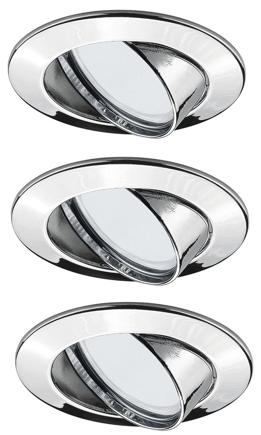 Paulmann 92002 Premium EBL LED inbouwset, scharnierbaar, 3x11W, GU10, chroom/aluminium