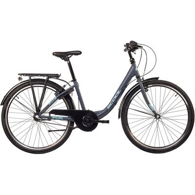 Jugendfahrrad S’COOL "S'COOL chiX" Gr. 38, blau (dunkelgrau, hellblau), Fahrräder, Kinder, 38cm, 26 Zoll (66,04cm), 26 Zoll, Jugendliche, mit Gepäckträger und Schutzblech