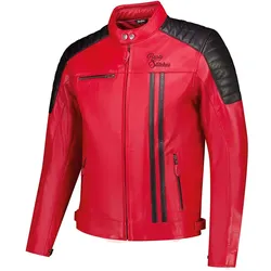 Rusty Stitches Cooper, Lederjacke - Rot/Schwarz - XXL