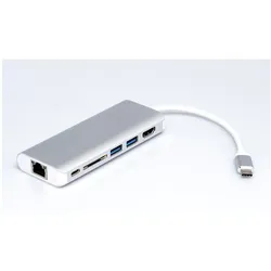 Roline Docking Station USB Typ C - HDMI (USB-C, 5 Ports), Dockingstation + USB Hub, Silber