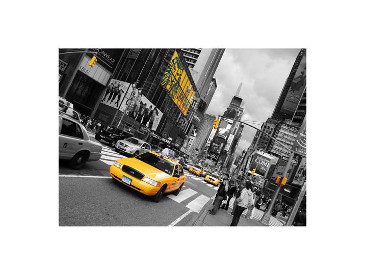 New York Taxi Yellow Cab\, Photo Murale Intissée\, 155x110 Cm\, 1 Part
