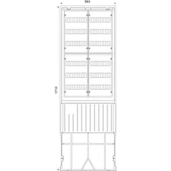 f-tronic 7160037 Verteilersäule 6-reihig, 2-feldrig, H=1710mm, ZSA172-2-V16 ZSA1722V16