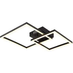 LED Deckenleuchte Wohnzimmerlampe eckig schwenkbar schwarz matt opal L 48,8 cm